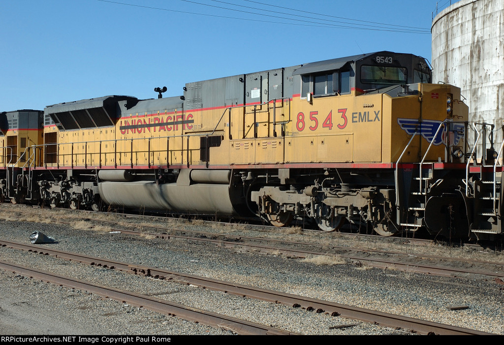 EMLX 8543, EMD SD90MAC-H, in storage on the KCS